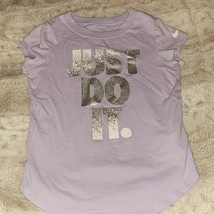 Nike T-shirt , Lavender and gray size (6-7)